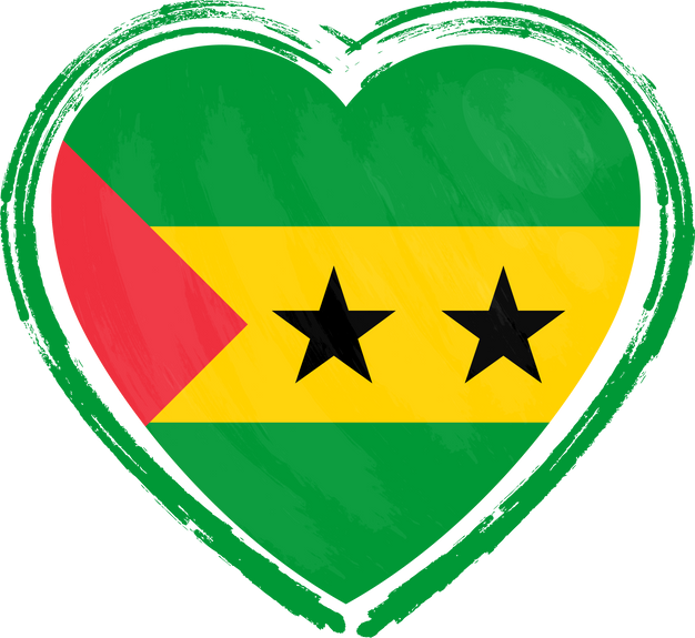 Sao Tome and Principe Flag Heart
